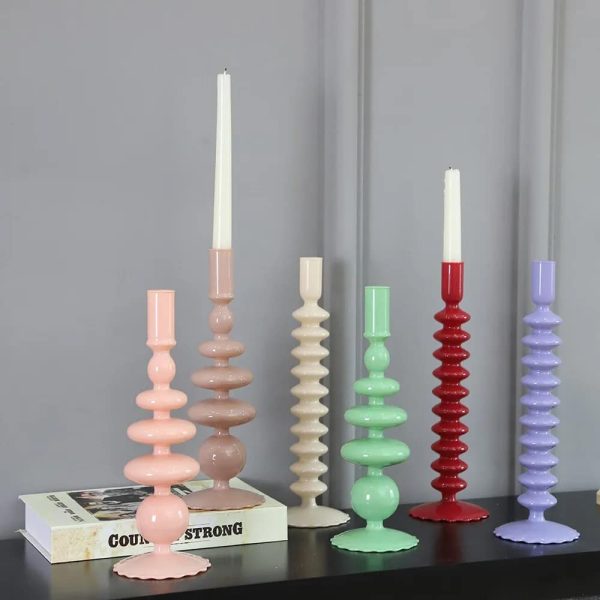 Ceramic Textured Glass Candle Holder
