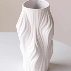 White Cylinder Tabletop Vase