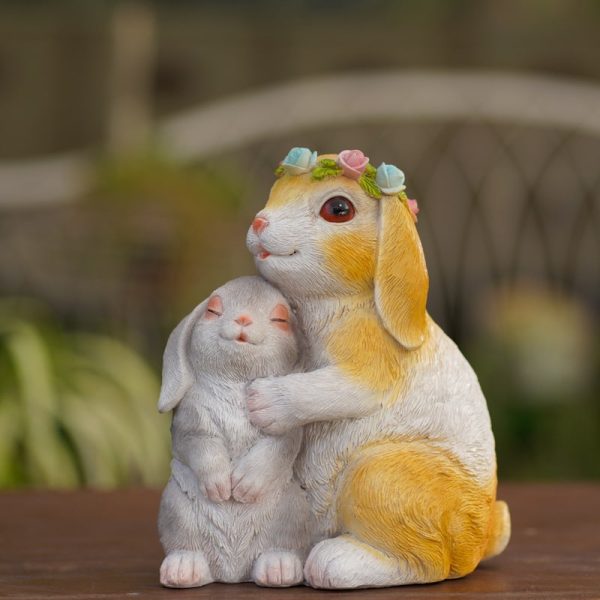 Cat Rabbit Resin Statue Ornament-03