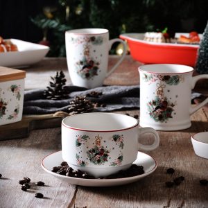Christmas Tree Red Bird Ceramic Coffee Cup-01