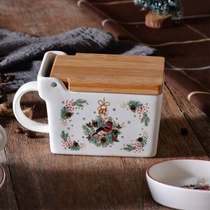 Christmas Tree Red Bird Ceramic Coffee Cup-04