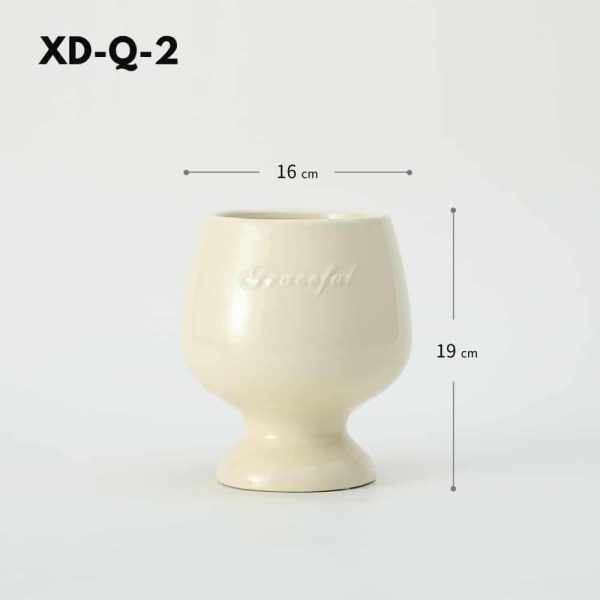 Red Wine Glass Ceramic Flower Pot-08