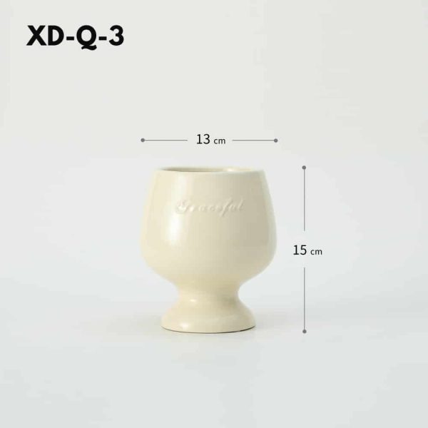 Red Wine Glass Ceramic Flower Pot-11