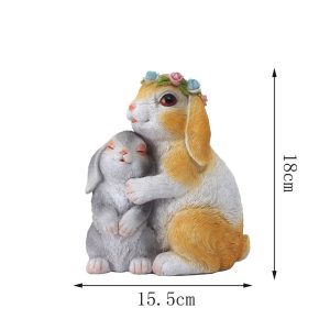 Cat Rabbit Resin Statue Ornament-07