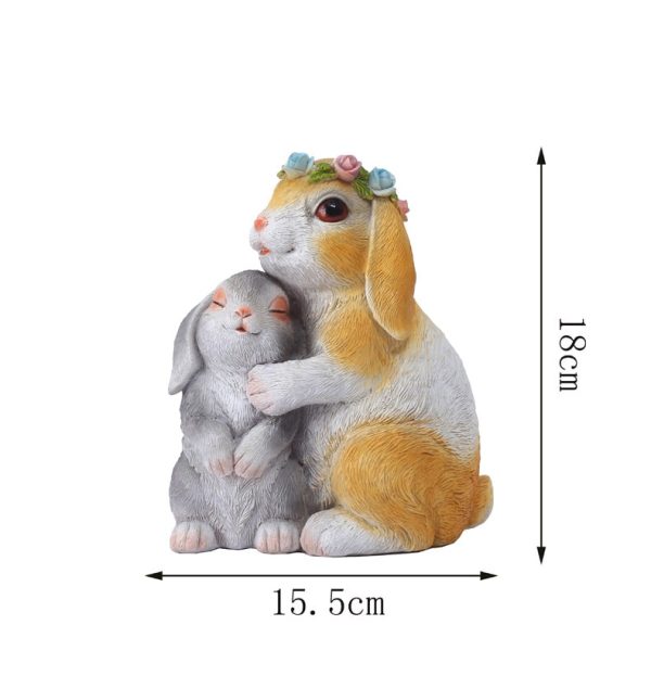 Cat Rabbit Resin Statue Ornament-07