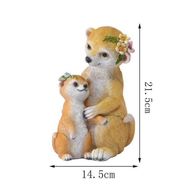 Cat Rabbit Resin Statue Ornament-08