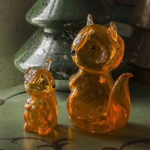 Handmade Glazed Gray Fox Glass Ornaments-02