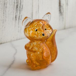 Handmade Glazed Gray Fox Glass Ornaments-03